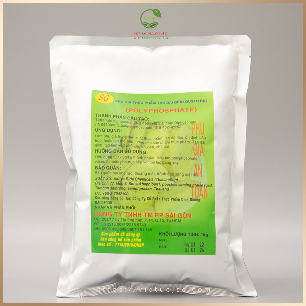 GUSO B61 - Chất Tạo Giòn Dai POLYPHOSPHATE Thay Thế Hàn The|Phụ Gia Thực Phẩm | Vietuc Jsc