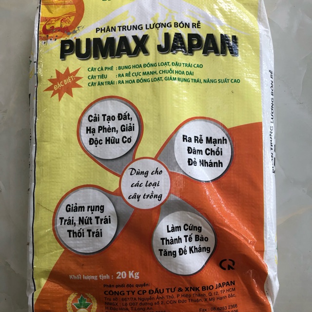 1kg phân trung vi lượng Pumax Japan