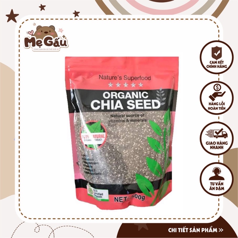 Hạt Chia Úc 1KG Absolute Organic Hữu Cơ - cho bé từ 6m+