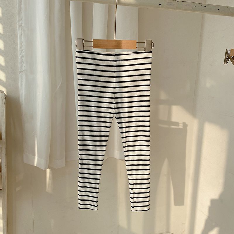 Quần Legging In Họa Tiết Kẻ Sọc Phong Cách Hàn Quốc Dễ Phối Đồ Thời Trang Cho Bé Gái