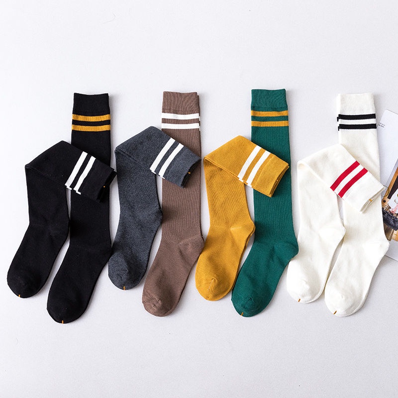 Jiashucheng Vớ Dài Đến Đầu Gối Hai Lớp Bằng Vải Cotton Mỏng Phong Cách Preppy Nhật Bản Thời Trang Xuân Thu Dành Cho Bạn Nữ