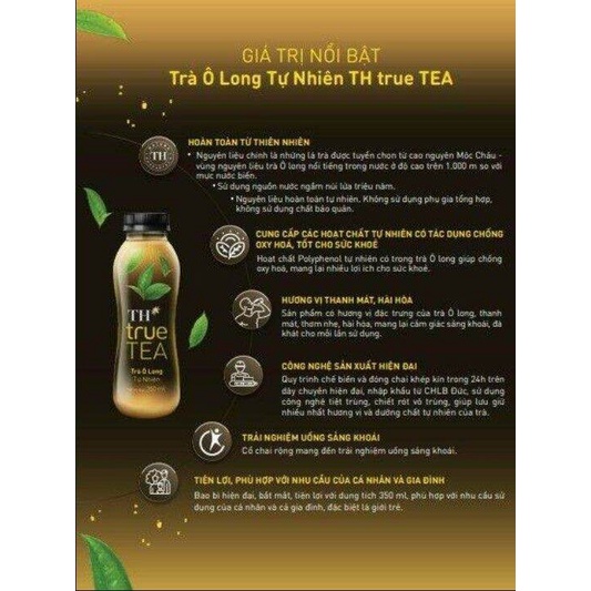 Thùng nước trà ô long tự nhiên TH true Tea, thanh mát sảng khoái hoàn toàn từ thiên nhiên LANTHAI-MART