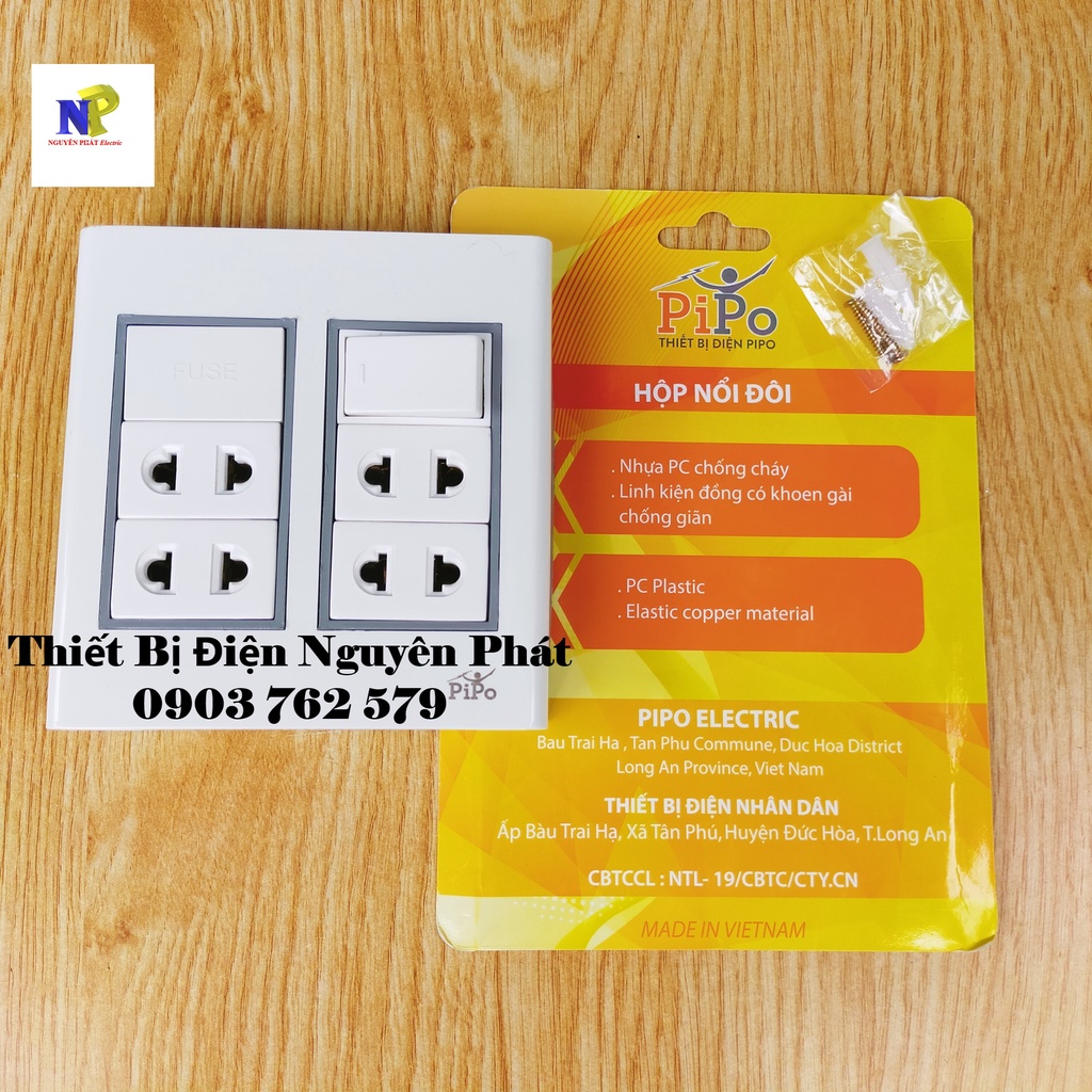 Bảng Điện PiPo Giả Âm Ráp Sẳn PN20 - Hàng Cao Cấp