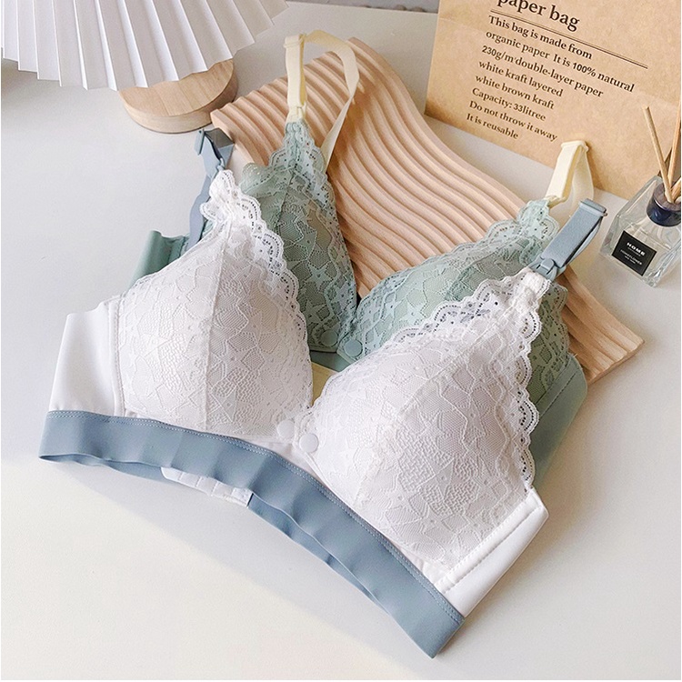Áo Ngực Bà Bầu ,bra áo lót su đúc phối ren cho con bú và sau sinh không gọng nâng đỡ chống chảy sệ cho mẹ bầu mới 2022