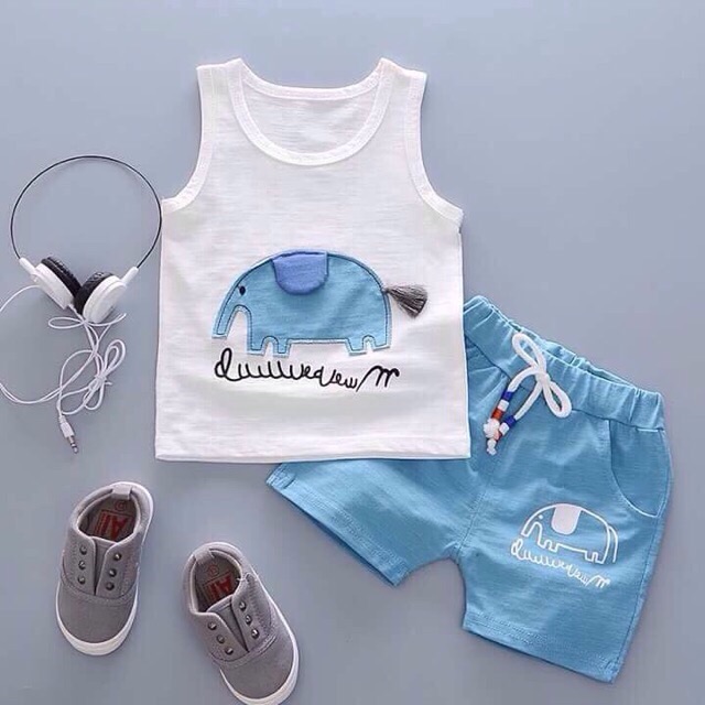 bộ con voi bé trai bé gái