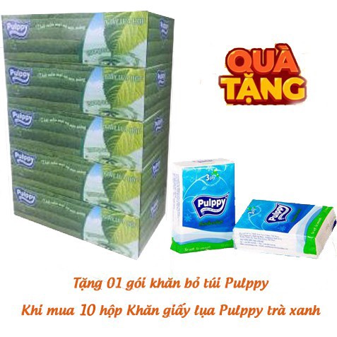 [TẶNG QUÀ] Khăn giấy lụa Pulppy trà xanh