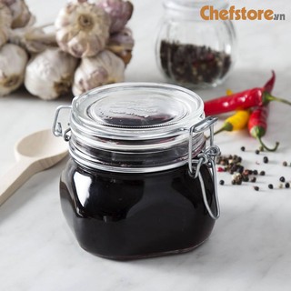 Hũ Thủy Tinh Vuông 💥 Bộ 4 Lọ Thủy Tinh Nắp Cài Dung Tích 0.5 Lít Đựng Gia Vị Thực Phẩm Chính Hãng Bormioli Ý