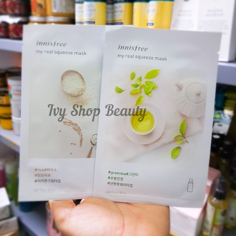 Lẻ miếng mặt nạ Innisfree My Real Squeeze Mask Innisfree_tebaogocchinhhang | Thế Giới Skin Care