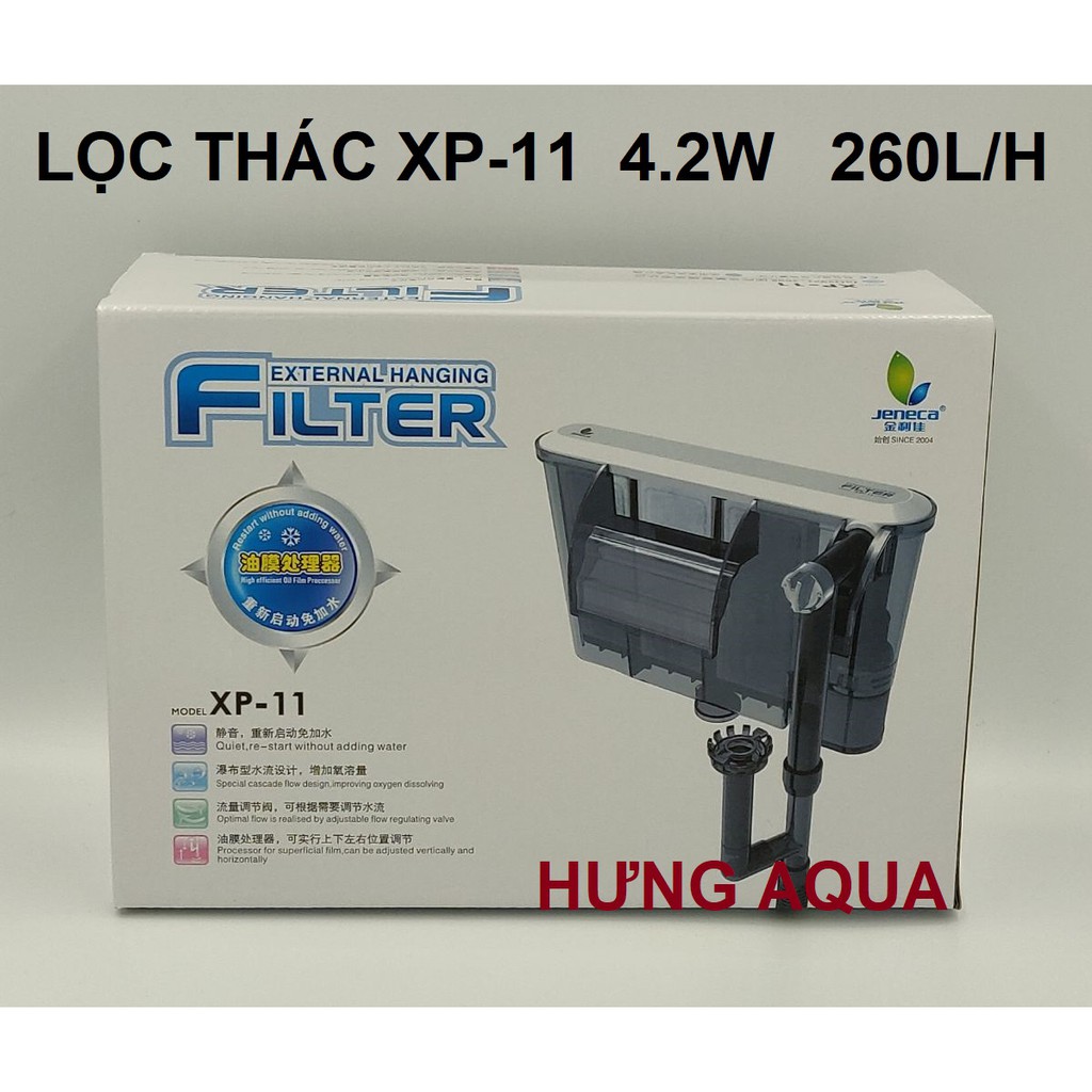 Lọc thác - Lọc thác bể cá - lọc treo bể cá kiểu Nhật siêu mỏng XP-11, XP-13 kèm lọc váng và vật liệu lọc (chính hãng)