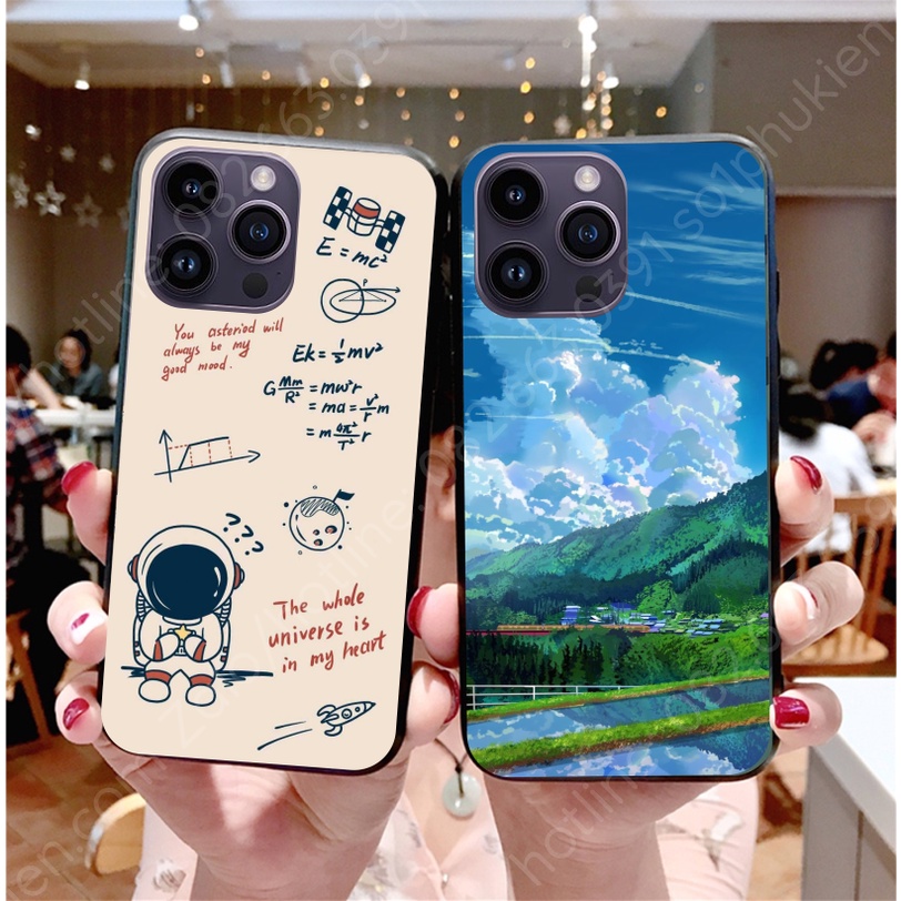 Ốp lưng ip 14 14+ (plus) / 14 pro / 14 promax (14 pro max) mặt lưng ép kính chống bể hình thiên nhiên, phong cảnh