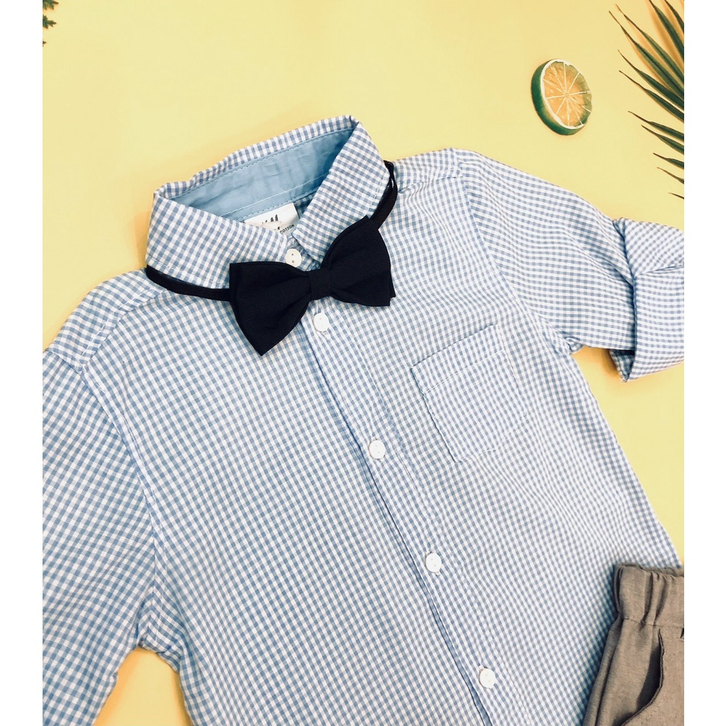 Set công tử 3 chi tiết kèm nơ dư xịn HM cho bé trai 1-6T