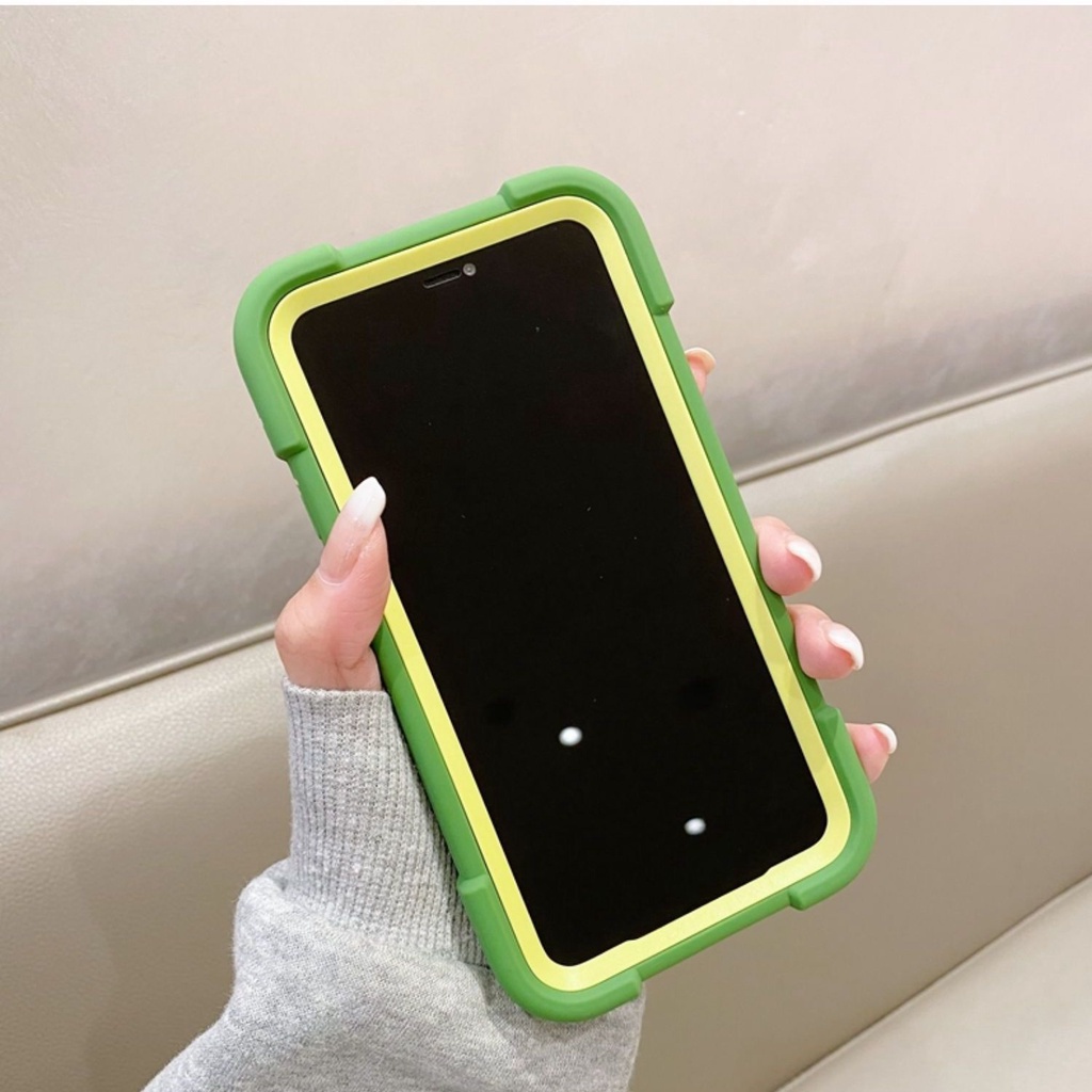 Ốp Điện Thoại Chống Sốc Màu Tương Phản Có Vòng Đỡ Cho iPhone 13 ProMax 11 12 ProMax 6 78Plus XS
