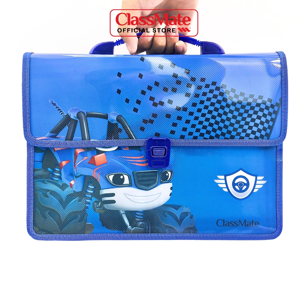 Cặp Học Thêm 2 Ngăn The Car CLASSMATE Hình Ngộ Nghĩnh, Chất Liệu Nhựa Nguyên Sinh An Toàn (33x24x8.5cm) CL-SB308