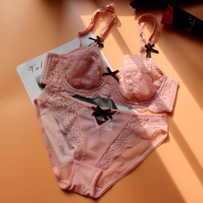 Set Bộ Đồ Lót Nữ LOLI10 Ren Không Mút, Áo Bra Nữ Trang Trí Đính Nơ Đen Kiểu Dáng Dễ Thương, Cute | BigBuy360 - bigbuy360.vn