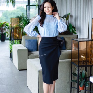 Chân váy bút chì tà nơ đắp chéo thiết kế cao cấp