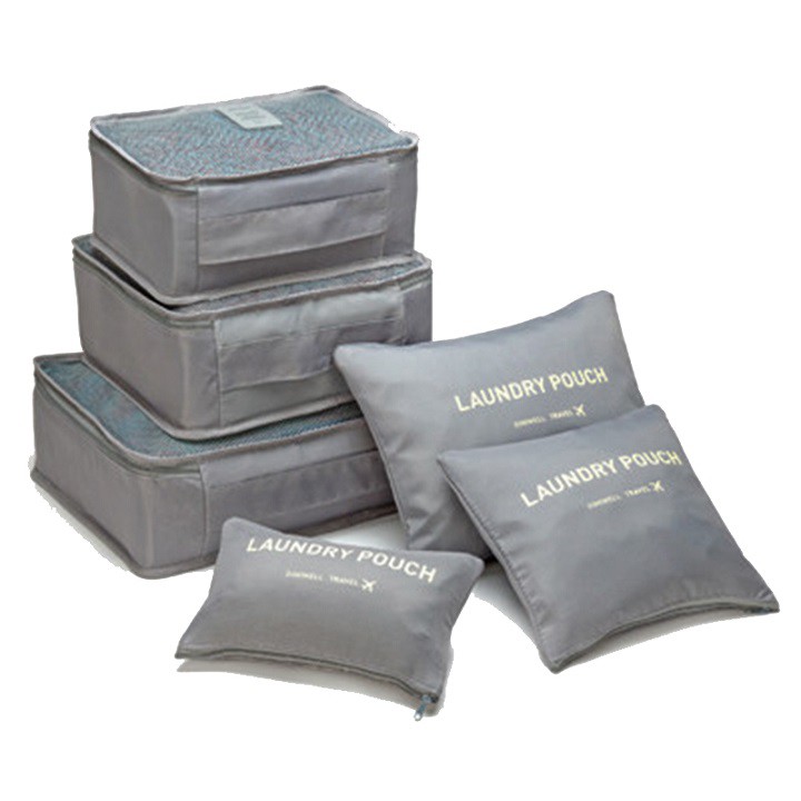 Bộ túi du lịch 6 túi secret pouch travel trơn, TRƠN