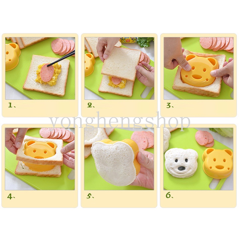 Khuôn Cắt Bánh Mì Sandwich Hình Gấu Dễ Thương
