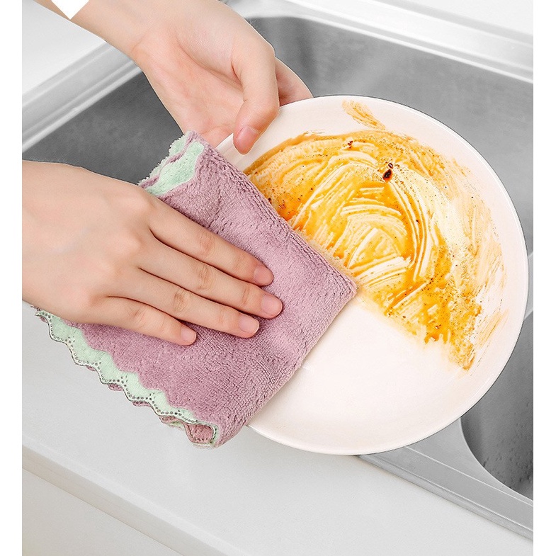 Khăn lau đa năng dệt 2 mặt kháng khuẩn lau bếp, bát đĩa, bàn ghế