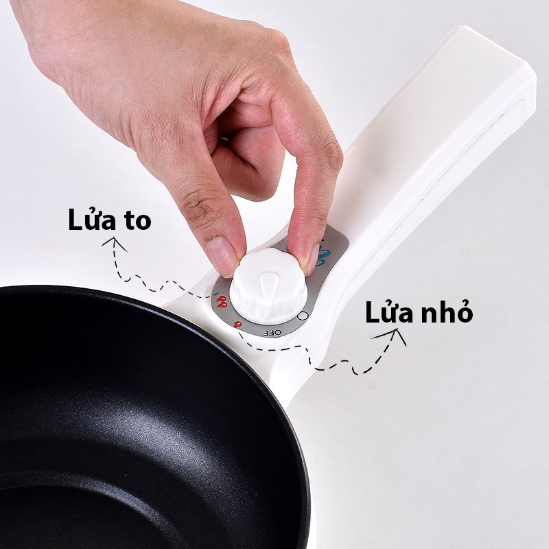 Nồi Lẩu Điện Mini, Hấp 2 tầng - Nồi điện đa năng chống dính - Tặng kèm giá hấp đa năng - Shanghou