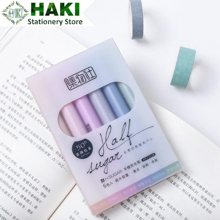 HAKI bút nhớ highlight nhiều màu dạ quang pastel highlighter văn phòng phẩm B04