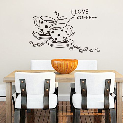 Decal dán tường trang trí quán cafe, coffee - tách cà phê AmyShop