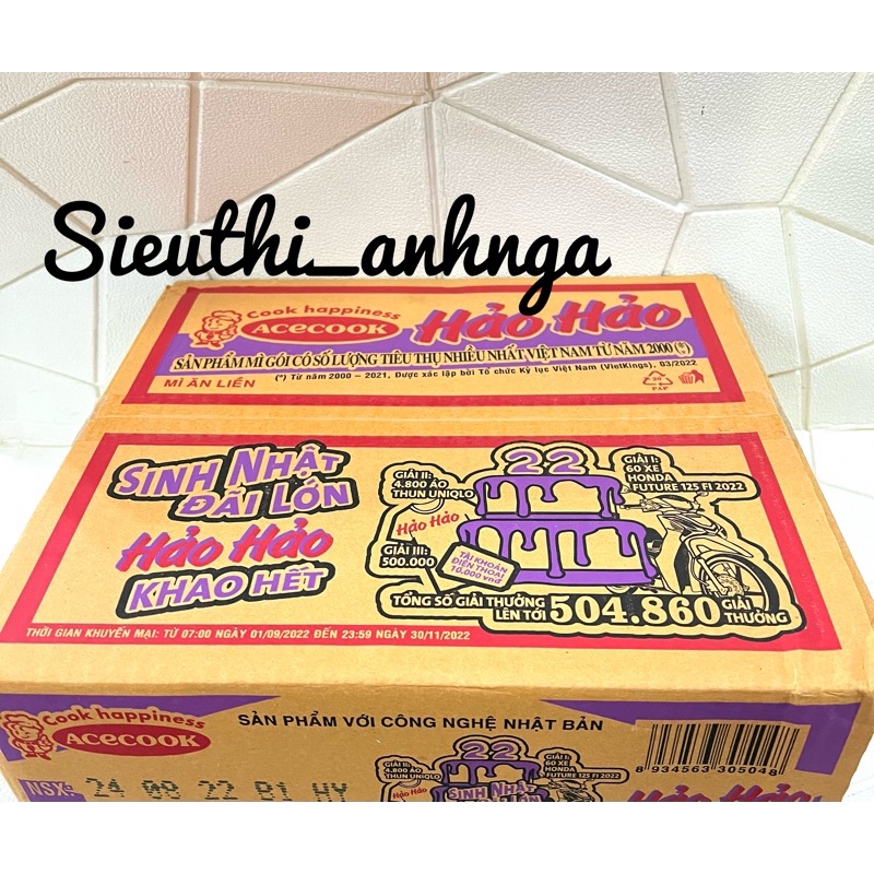 Thùng Mì Tôm Hảo Hảo Chua Cay 30 gói x 75g