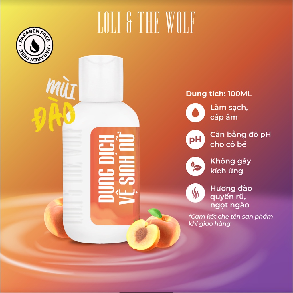 Dung dịch vệ sinh phụ nữ Loli And The Wolf hương thơm tự nhiên chai diện mạo mới 100ml