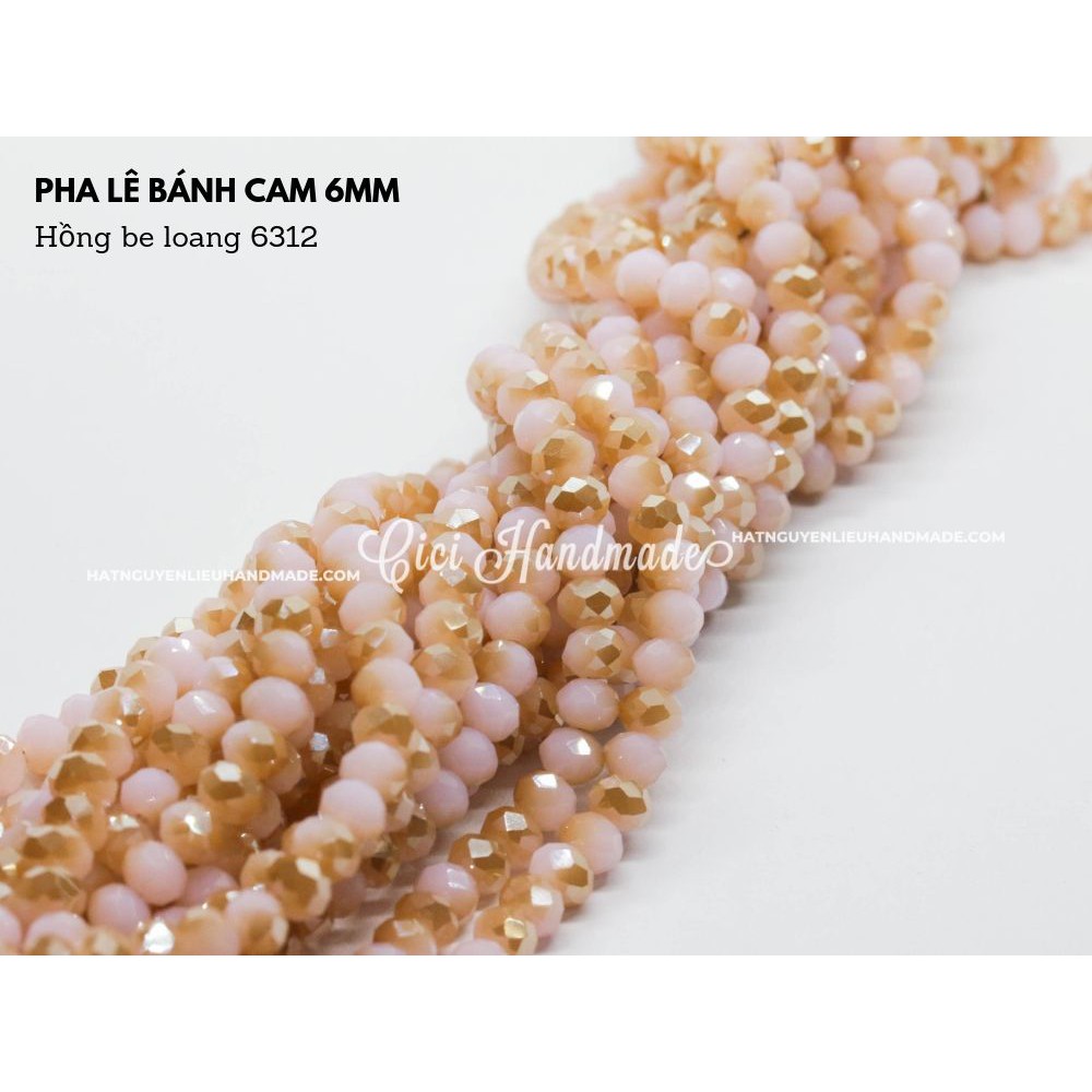 Pha lê bánh cam size 6mm Cici Handmade chuyên hạt đá hạt pha lê hạt cườm hạt trang sức tự làm nguyên liệu DIY