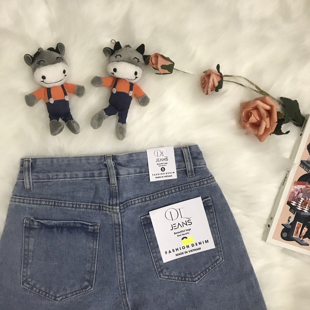 Quần short jean nữ ống rộng lưng cao 5 khuy siêu mềm mịn F62