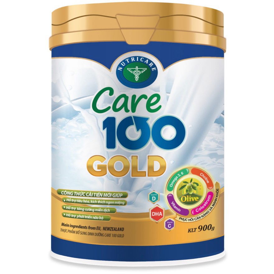 Combo 2 lon Sữa Nutricare Care 100 Gold cho trẻ biếng ăn suy dinh dưỡng (900g/lon)