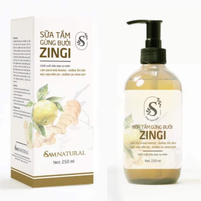Sữa tắm gừng bưởi Zingi Sam Natural