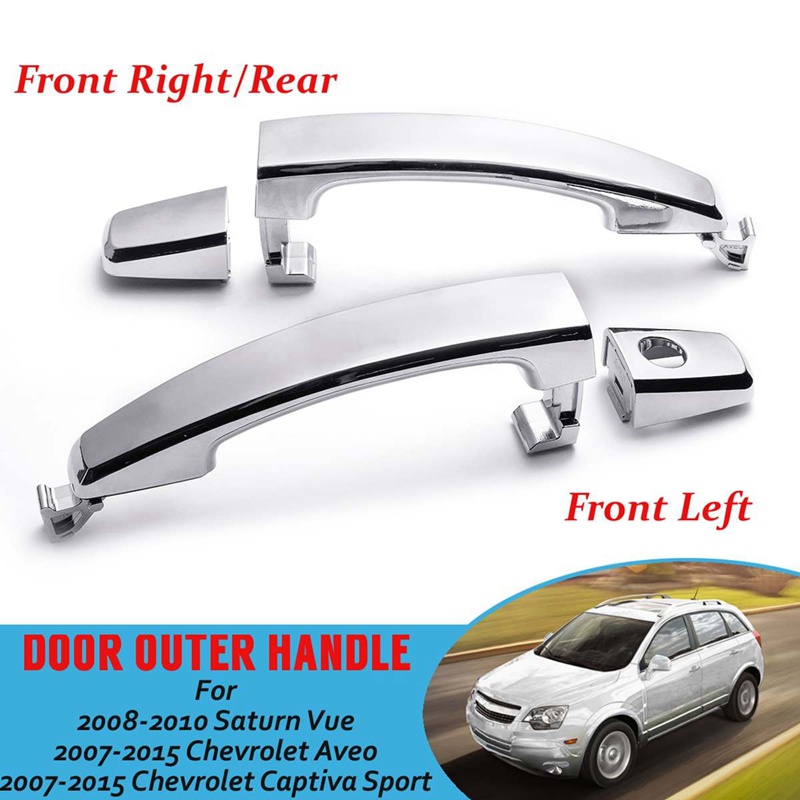 Bộ 2 Tay Nắm Cửa Trái / Phải Phía Trước / Sau Bằng Crom abs Cho Xe chevrolet captiva sport / aveo / saturn