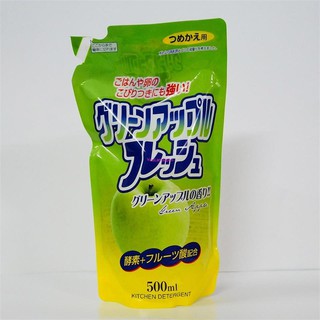 Nước rửa chén, bát Rocket Nhật Bản 500 ml (loại túi) hương cam, chanh, táo Made in Japan