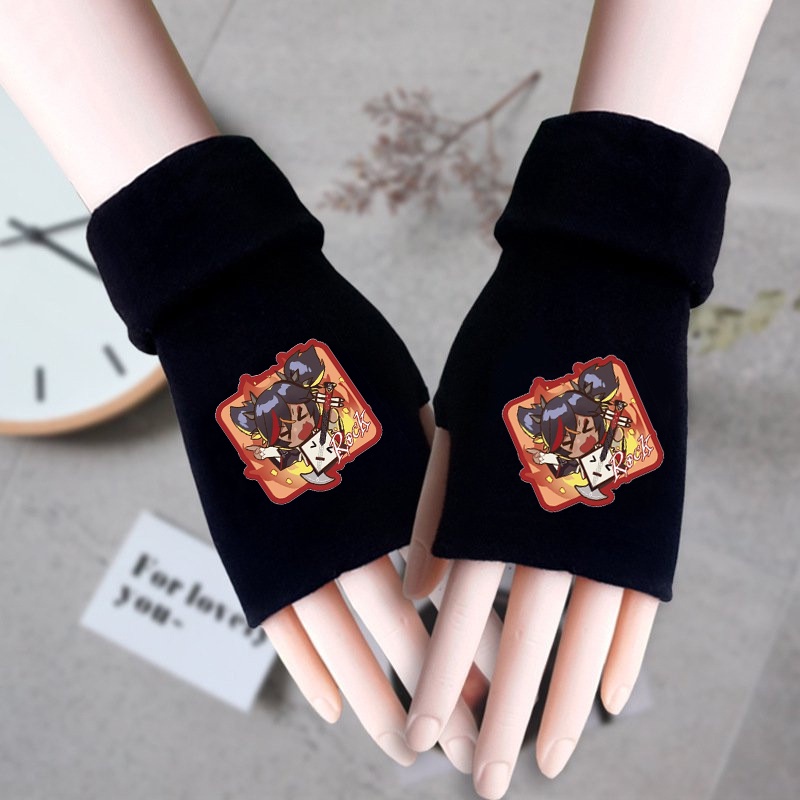 Găng tay len in hình NHÂN VẬT GENSHIN IMPACT anime chibi game ấm áp M2