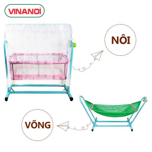 Nôi Võng Đưa Tự Động Đa Năng Cho Bé Tối Đa 35kg VINANOI - NV35 -Vừa Làm Nôi Vừa Làm Võng- Máy Đưa Võng Siêu Êm