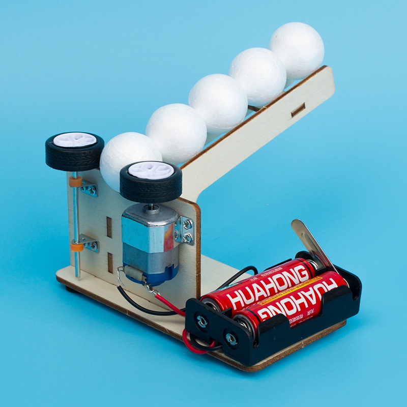 Đồ chơi sáng tạo STEM Máy bắn bóng chạy bằng pin có động cơ ,Đồ chơi DIY