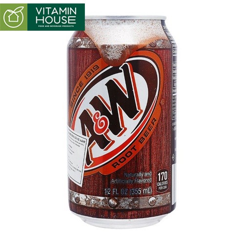 [VITAMIN HOUSE] Nước ngọt có ga Xá xị A&amp;W 355ml