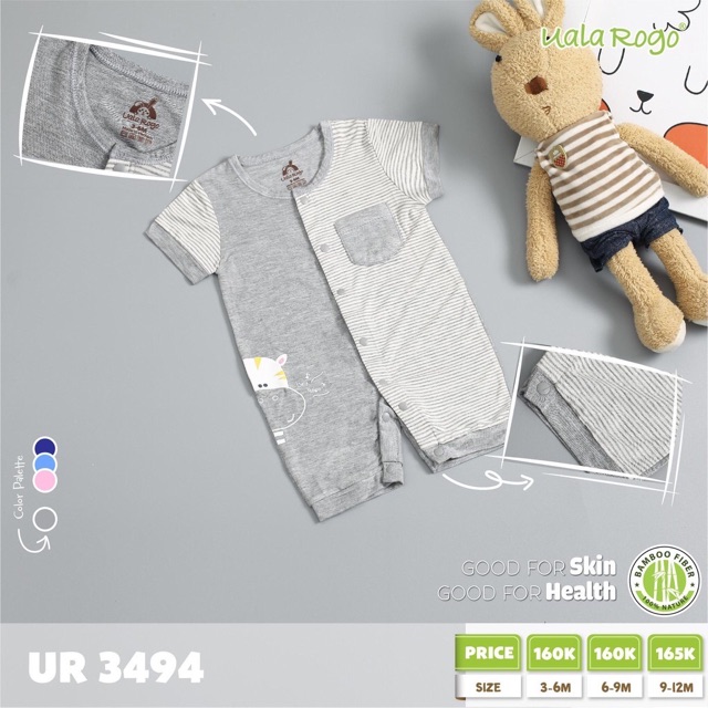 Body cộc tay sợi tre siêu mịn mát Uala&amp;rogo 3494