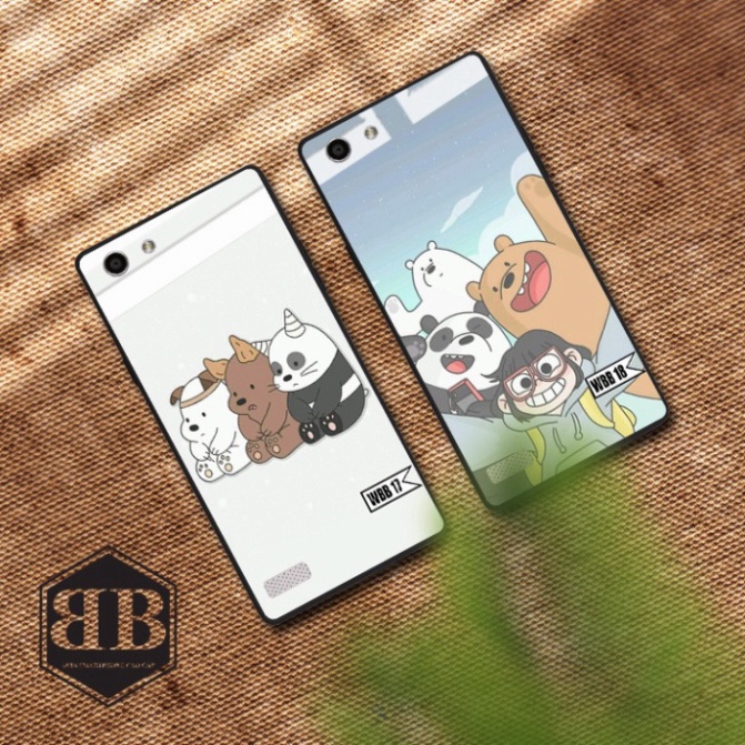 ỐP lưng kính cường lực OPPO NEO 7 A33 gấu cute