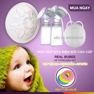 MÁY HÚT SỮA ĐIỆN ĐÔI REAL BUBEE CAO CẤP ( Bán Sỉ) ( Có chế độ massa kích sữa, Hút êm ái như em bé bú)