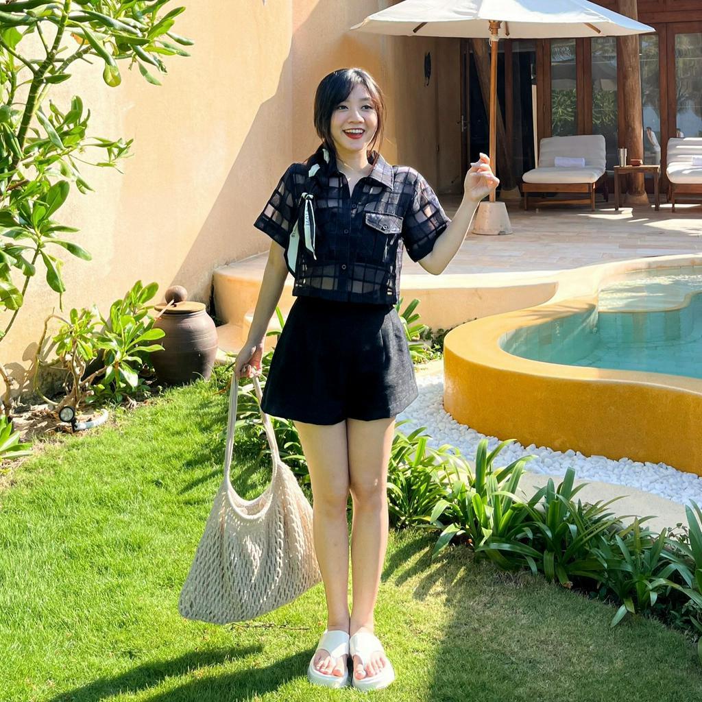 Set áo LARCA - Set áo sơ mi form rộng croptop