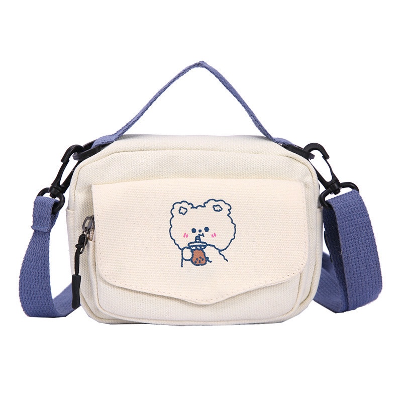 Túi Vải canvas Đeo Vai Thời Trang Harajuku Dễ Thương Cho Nữ