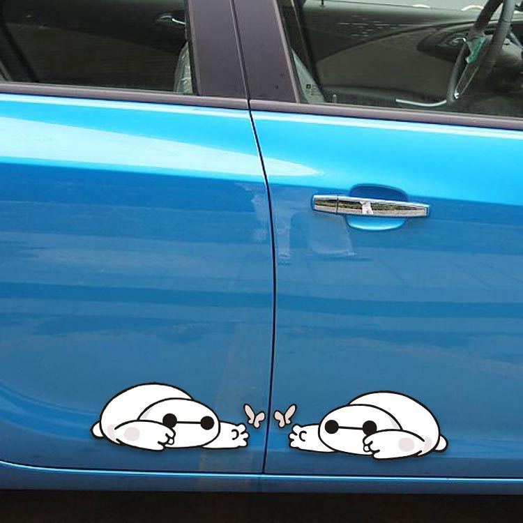 Miếng Dán Trang Trí Xe Hơi Phản Quang Hình Baymax Lớn Dễ Thương