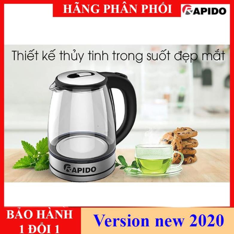 Flashsale - Ấm siêu tốc thủy tinh Rapido RK1818 (1.8L) - Công suất 1800W - Hàng chính hãng