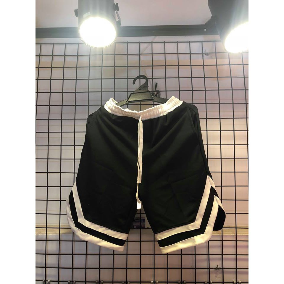 HÌNH THẬT QUẦN SHORT 2 LINE Unisex Ulzzang - Quần Short Double V - Short V - Short 2V 5theway