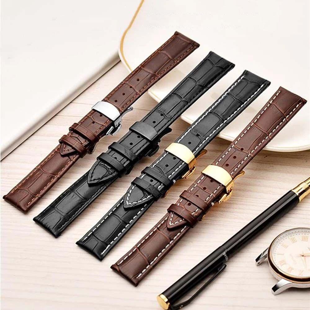 Dây Đồng Hồ Da Thật 22mm Khóa Gỗ Thay Thế Chống Thấm Nước