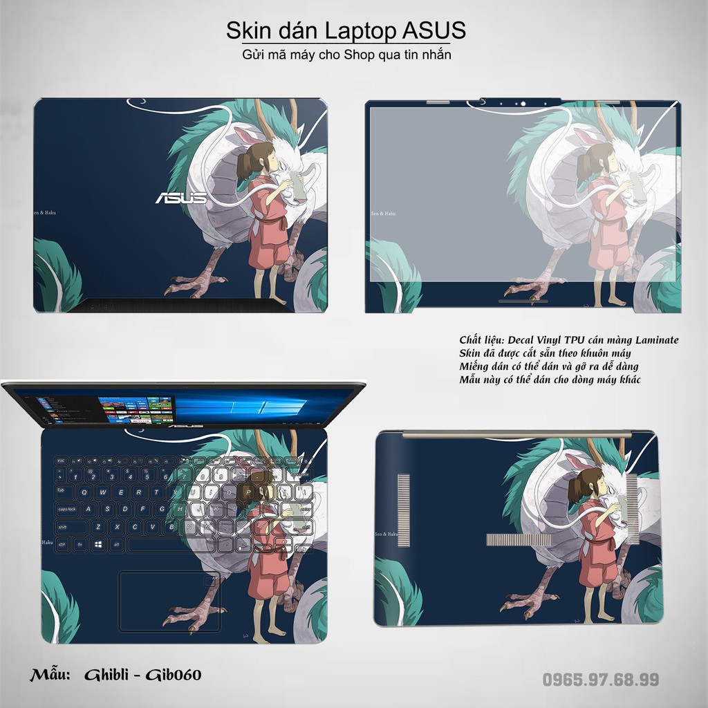 Skin dán Laptop Asus in hình Ghibli nhiều mẫu 9 (inbox mã máy cho Shop)