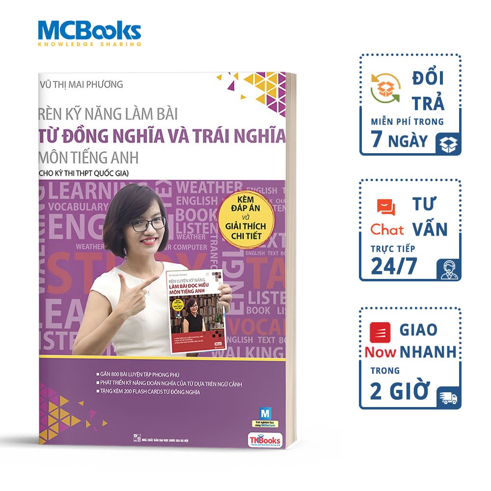 Sách - Rèn Kỹ Năng Làm Bài Từ Đồng Nghĩa Và Trái Nghĩa Môn Tiếng Anh (Dành Cho Ôn Thi THPT Quốc Gia)