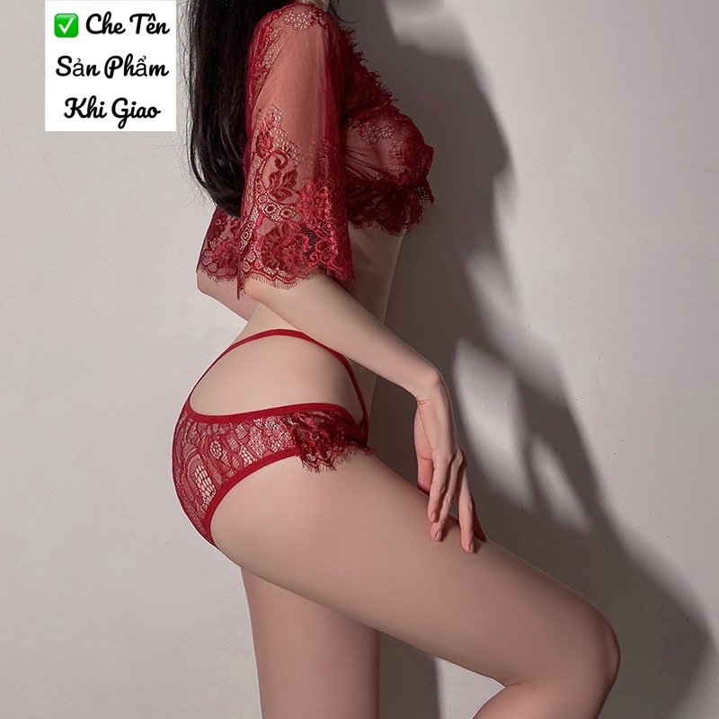 QR120 - Set Đồ Lót Ngủ Tay Lửng Ren Mỏng Quyến Rũ - Nội Y Sexy @lingerie.sm.toys | BigBuy360 - bigbuy360.vn