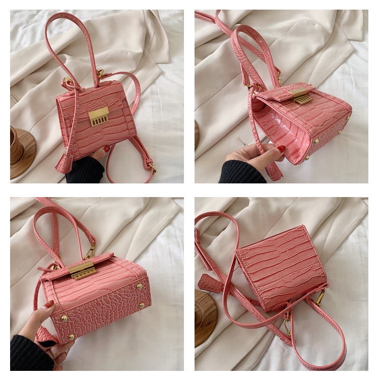 Túi xách JASMIN NOIR mini thiết kế hoạ tiết vân da cá sấu thời trang nữ